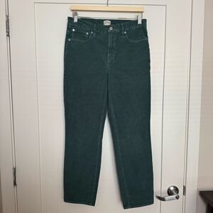 J Crew Corduroy Pants Womens Sz 29 Green Vintage Straight Classic Preppy